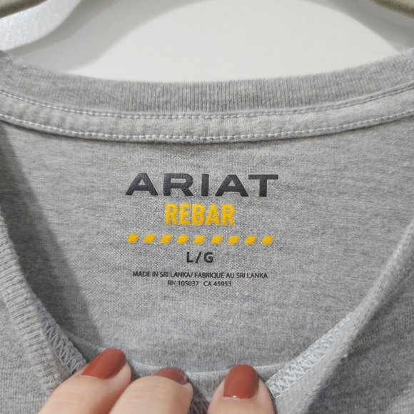 Ariat Women's Rebar Workman True Grit Short Sleeve Work T-Shirt, Light Grey, L - Picture 12 of 13